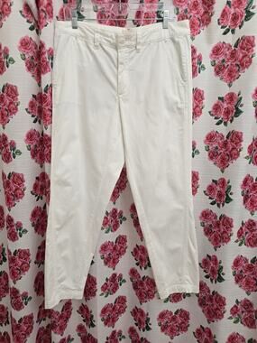 Chino By Anthropoligie Relaxed White Ankle Pockets Women's Pants 30